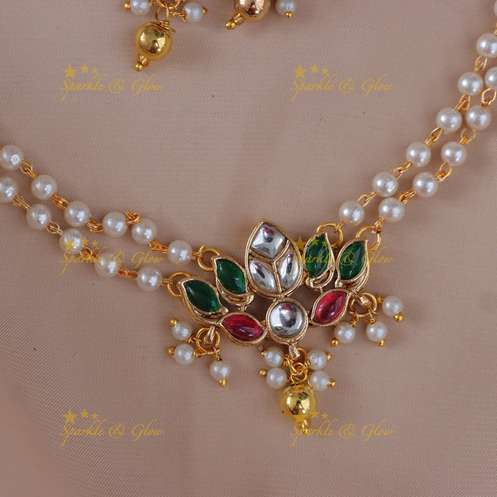 Elegant Pearl Lotus Necklace for Festive Occasions