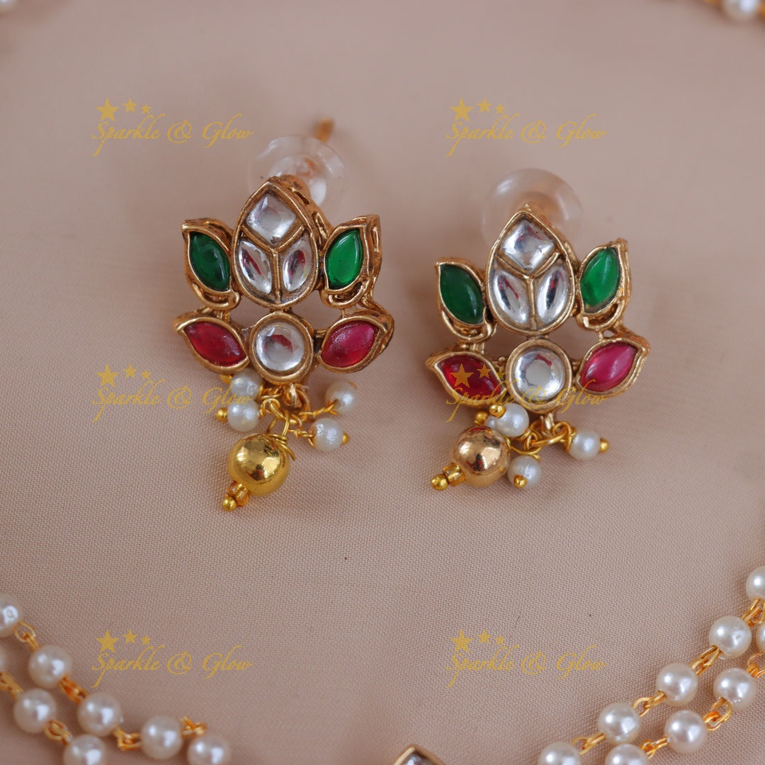 Elegant Pearl Lotus Necklace for Festive Occasions