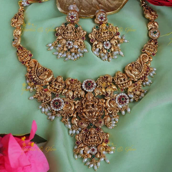 Exquisite Lakshmi Temple Necklace - Perfect for Weddings