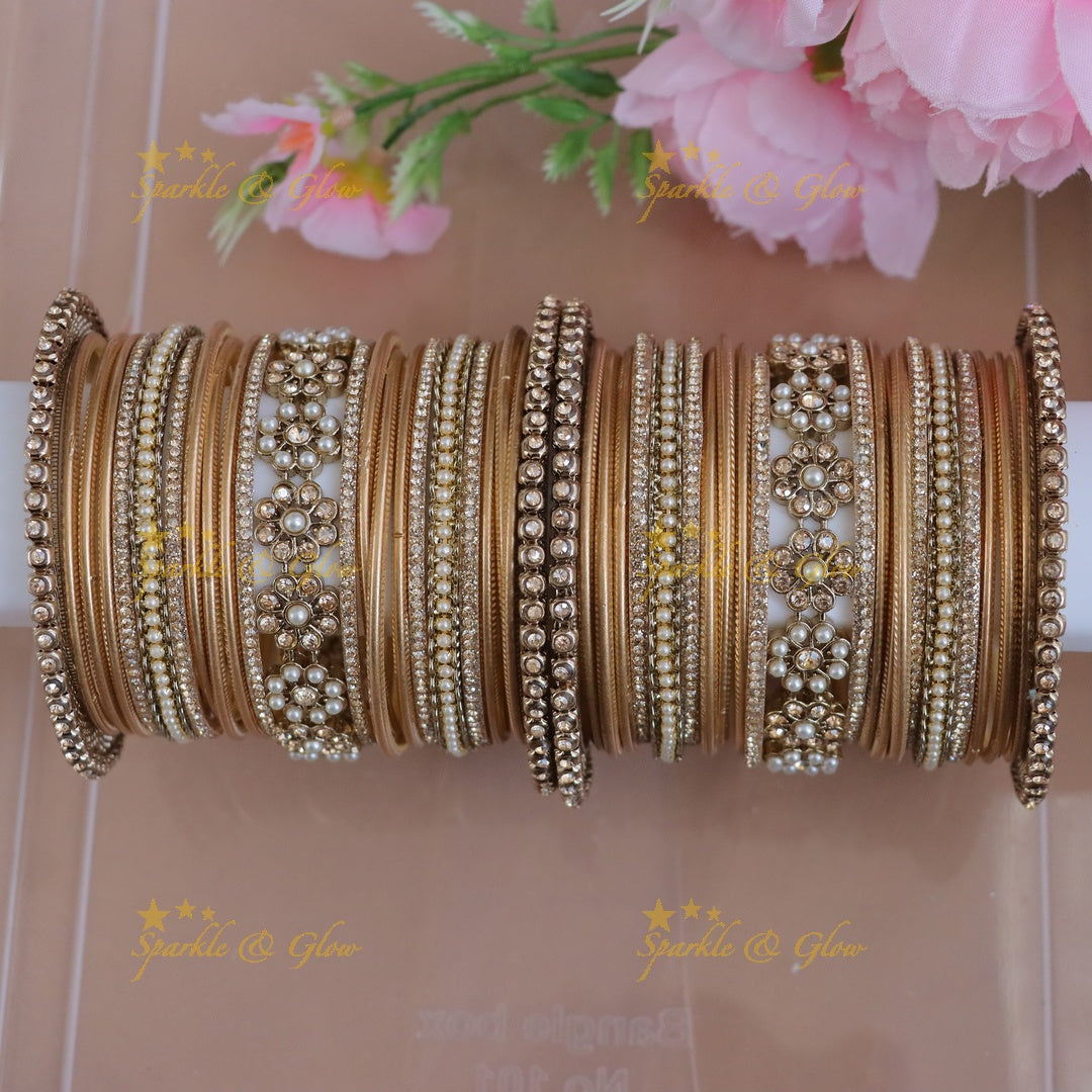 Exquisite Gold Floral Bangles for Festive Celebrations