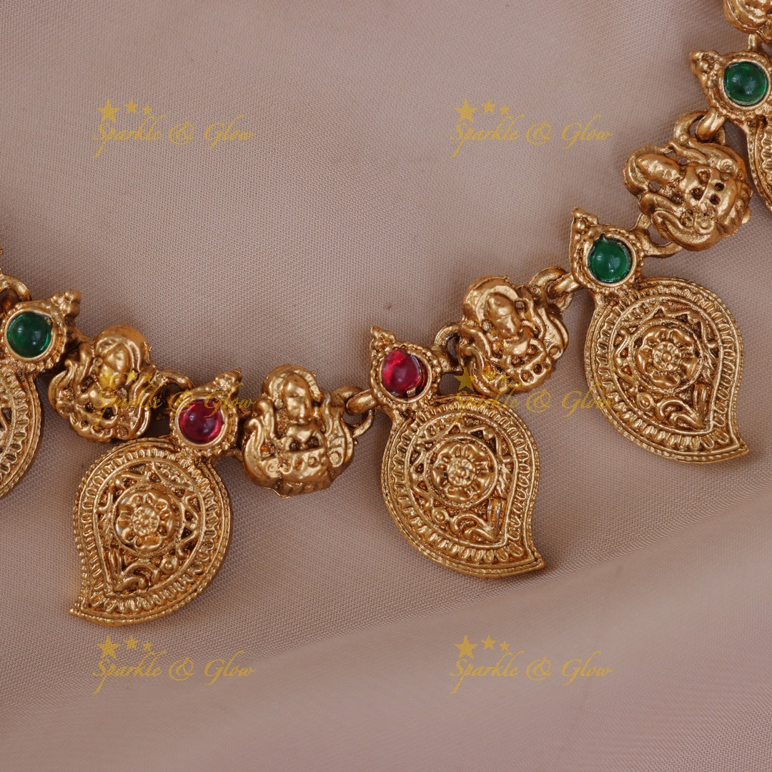 Exquisite Mango Lakshmi Necklace for Festive Elegance