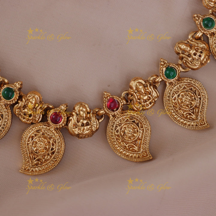 Exquisite Mango Lakshmi Necklace for Festive Elegance