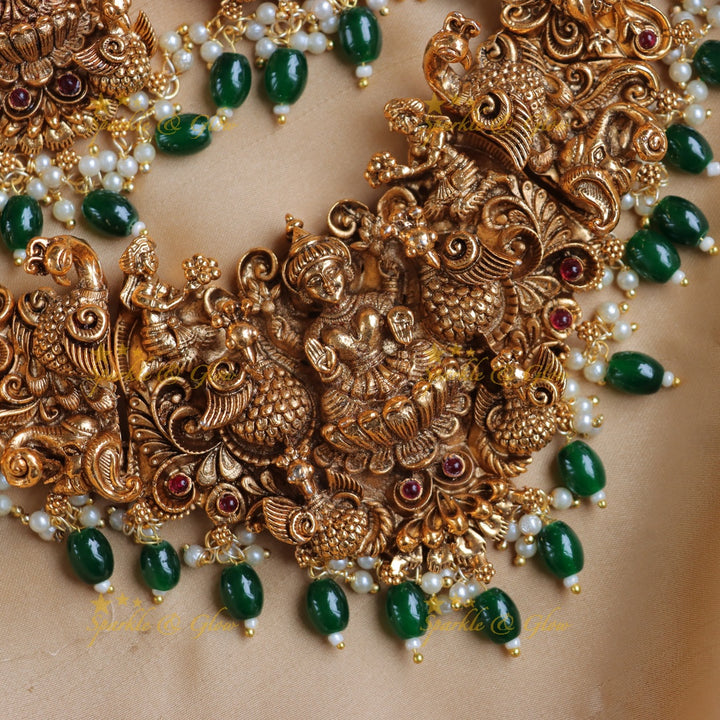 Exquisite Lakshmi Peacock Necklace - Timeless Elegance