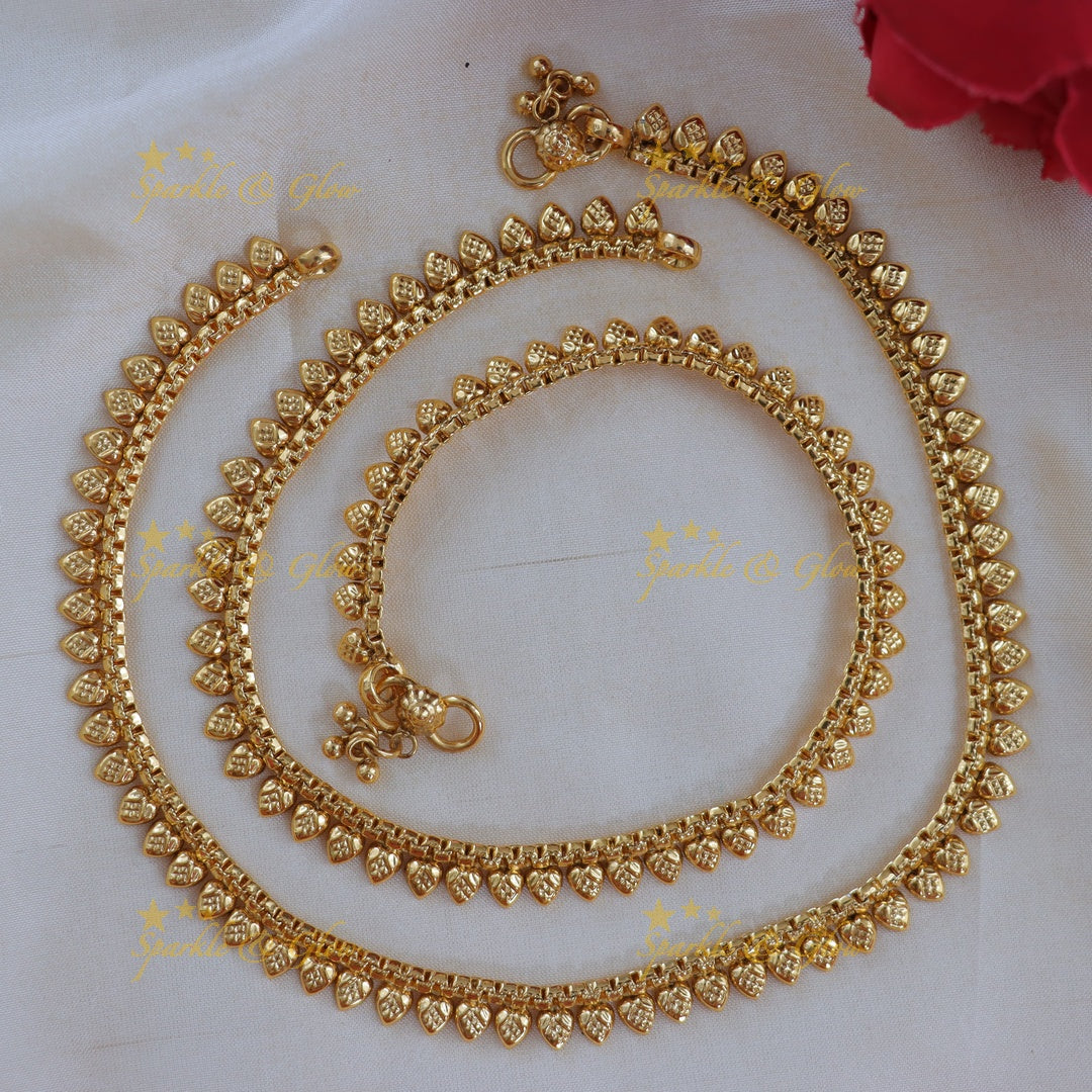 Exquisite Gold Heart Anklet - Perfect for Festive Elegance
