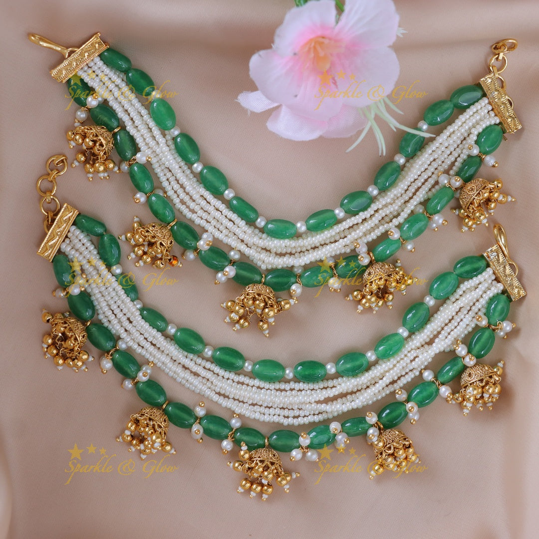 Elegant Pearl & Kundan Earchain for Weddings