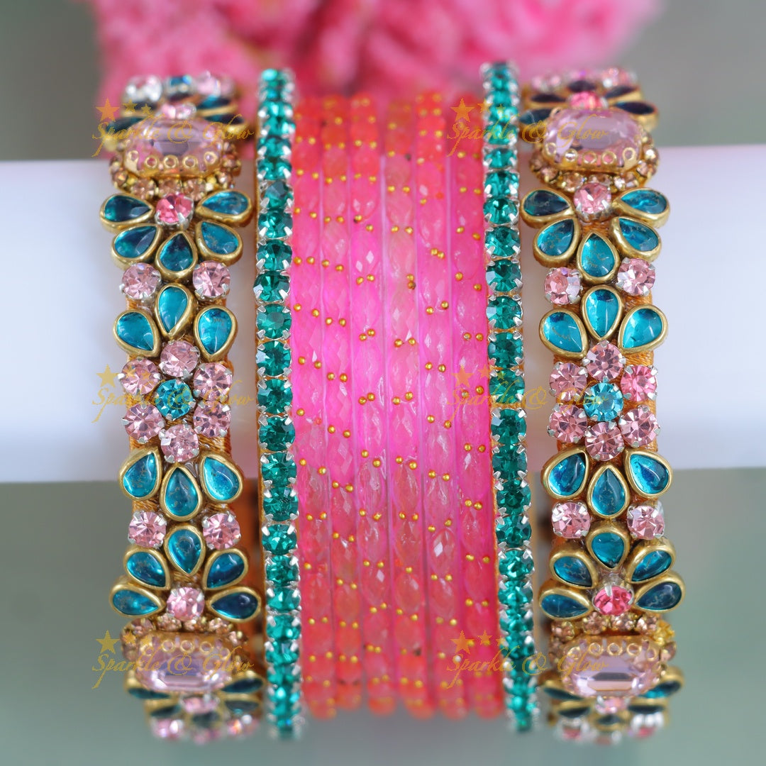 Exquisite Kundan Silk Thread Bangles for Celebrations
