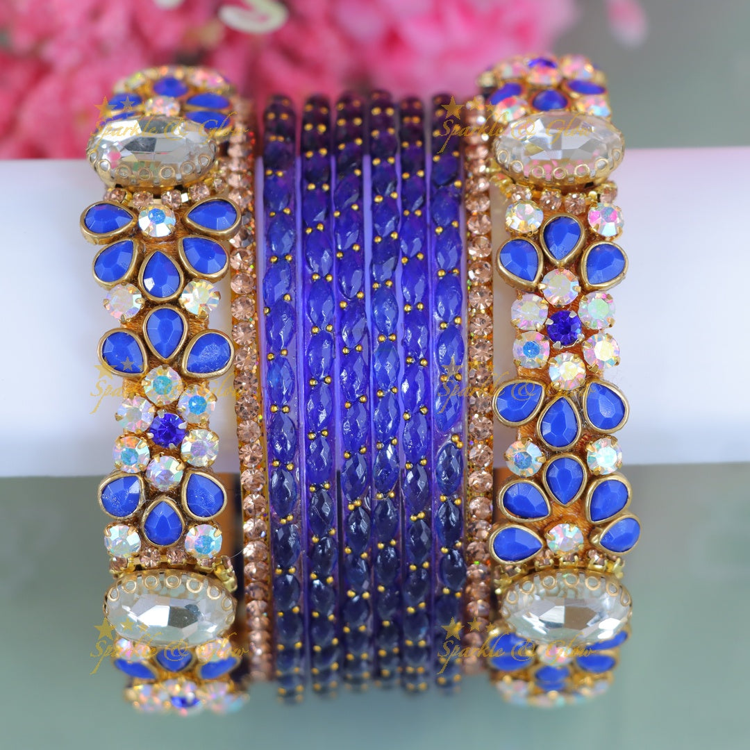 Radiant Kundan Silk Thread Bangles for Celebrations