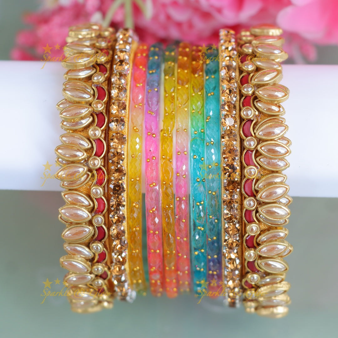 Elegant Kundan Silk Bangles for Festive Occasions