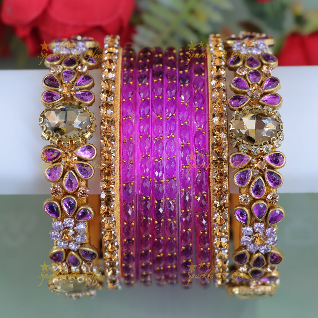 Exquisite Kundan Bangle Set for Any Celebration - One Hand