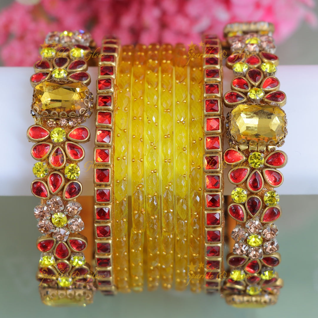 Stunning Silk Thread Kundan Bangles for Weddings -One Hand
