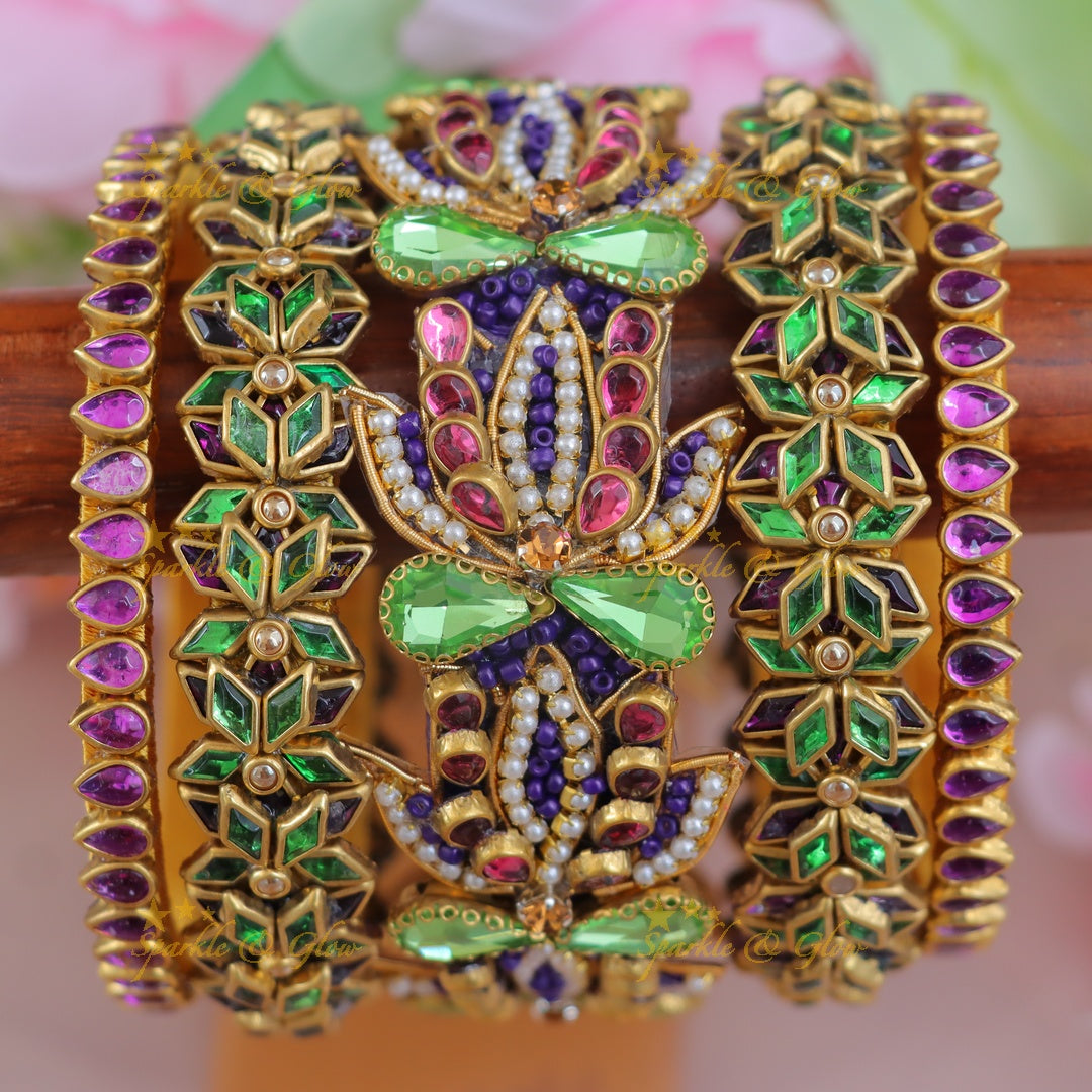 Elegant Silk Thread Bangles for Your Special Day - One Hand