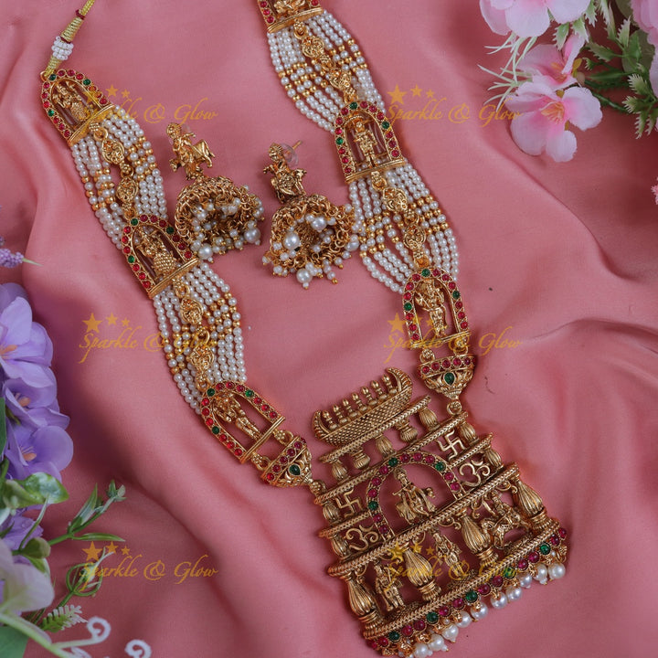 Exquisite Temple Krishna Necklace - Bridal Statement