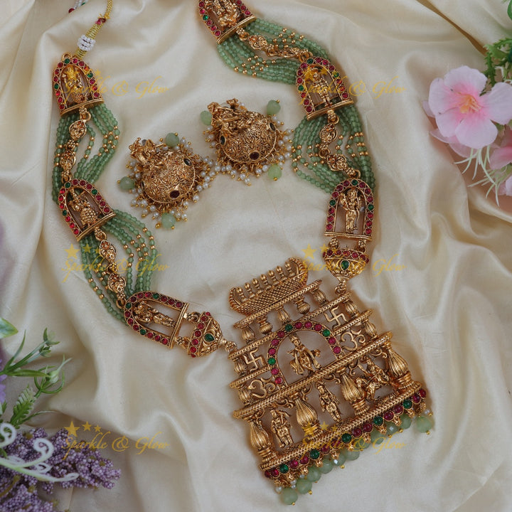 Exquisite Temple Krishna Necklace - Bridal Statement