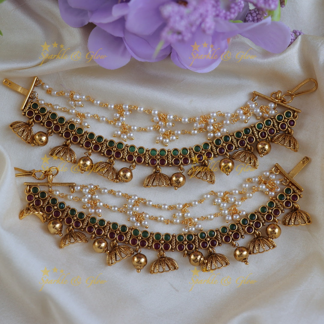 Exquisite Pearl Jhumka Earchain Collection - Sparkle & Glow
