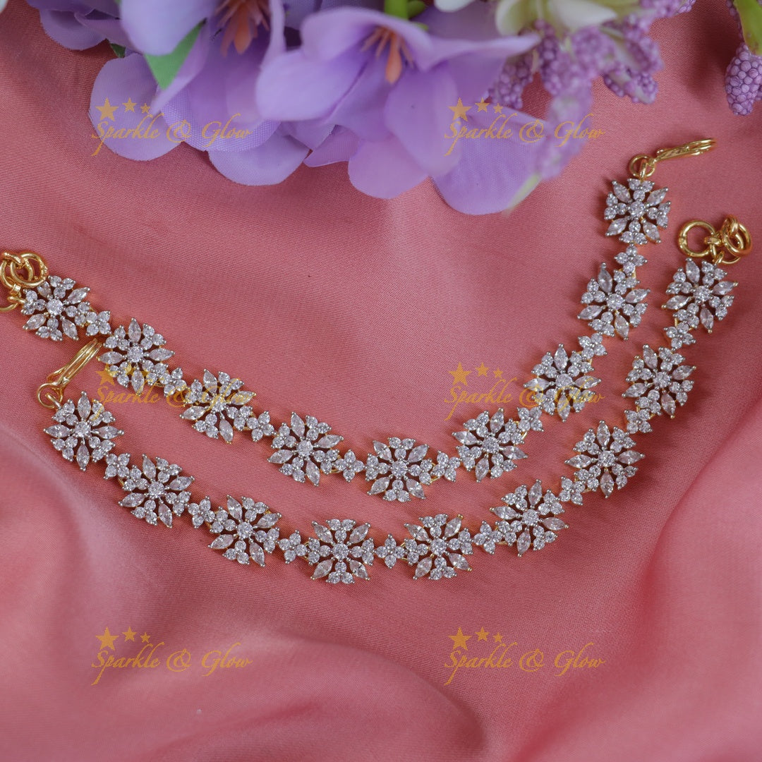 Exquisite Gold Floral Ear Chain - Perfect for Weddings
