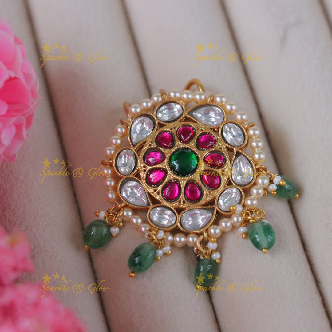 Exquisite Jadau Hairpin for Festive Elegance
