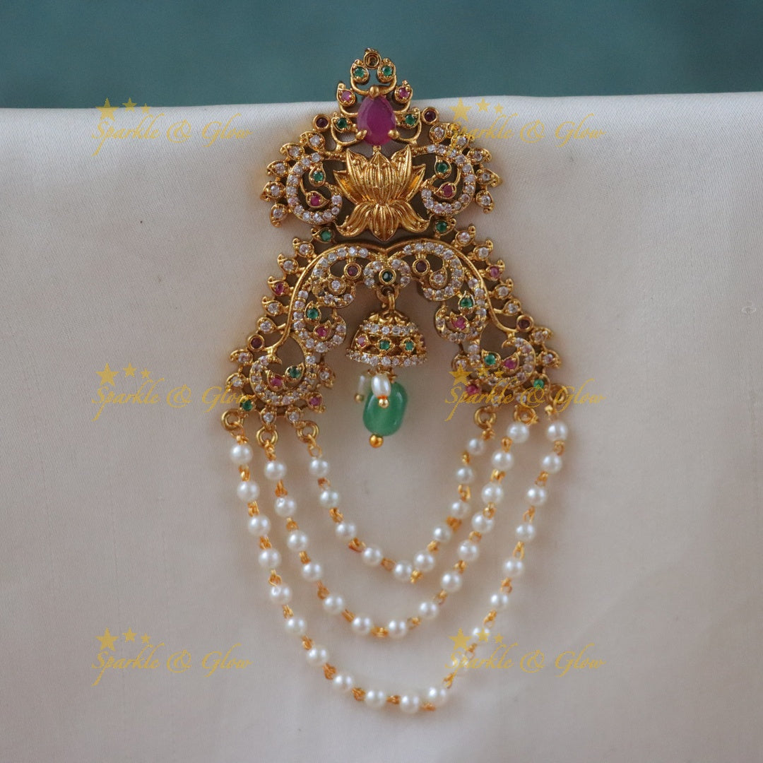 Lotus Pearl Hairpin | Elegant Wedding & Festive Accessory