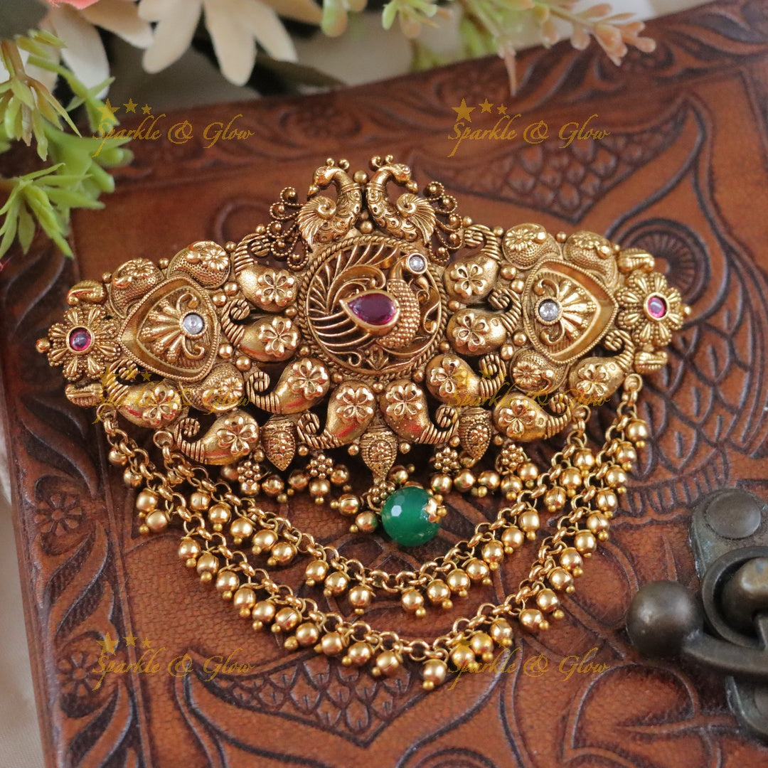 Beautiful Peacock Floral hair clip