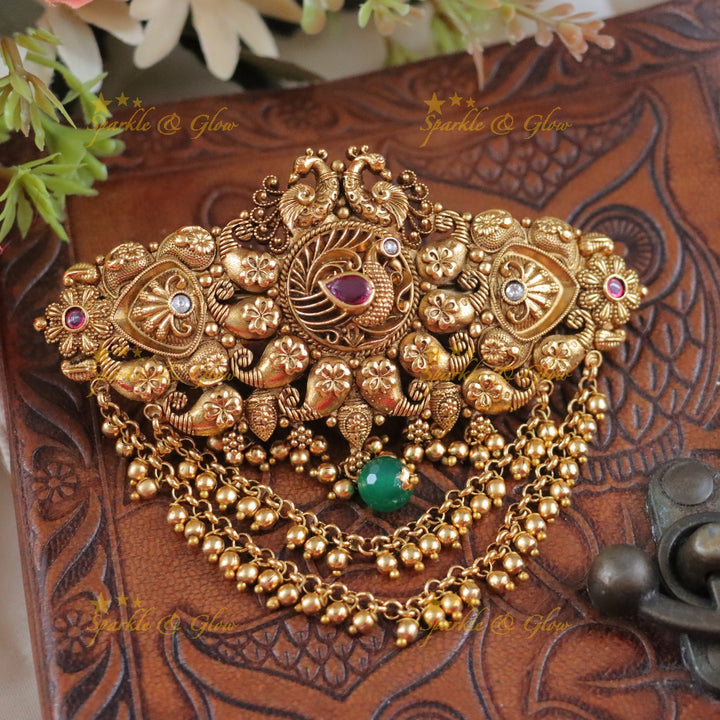 Beautiful Peacock Floral hair clip