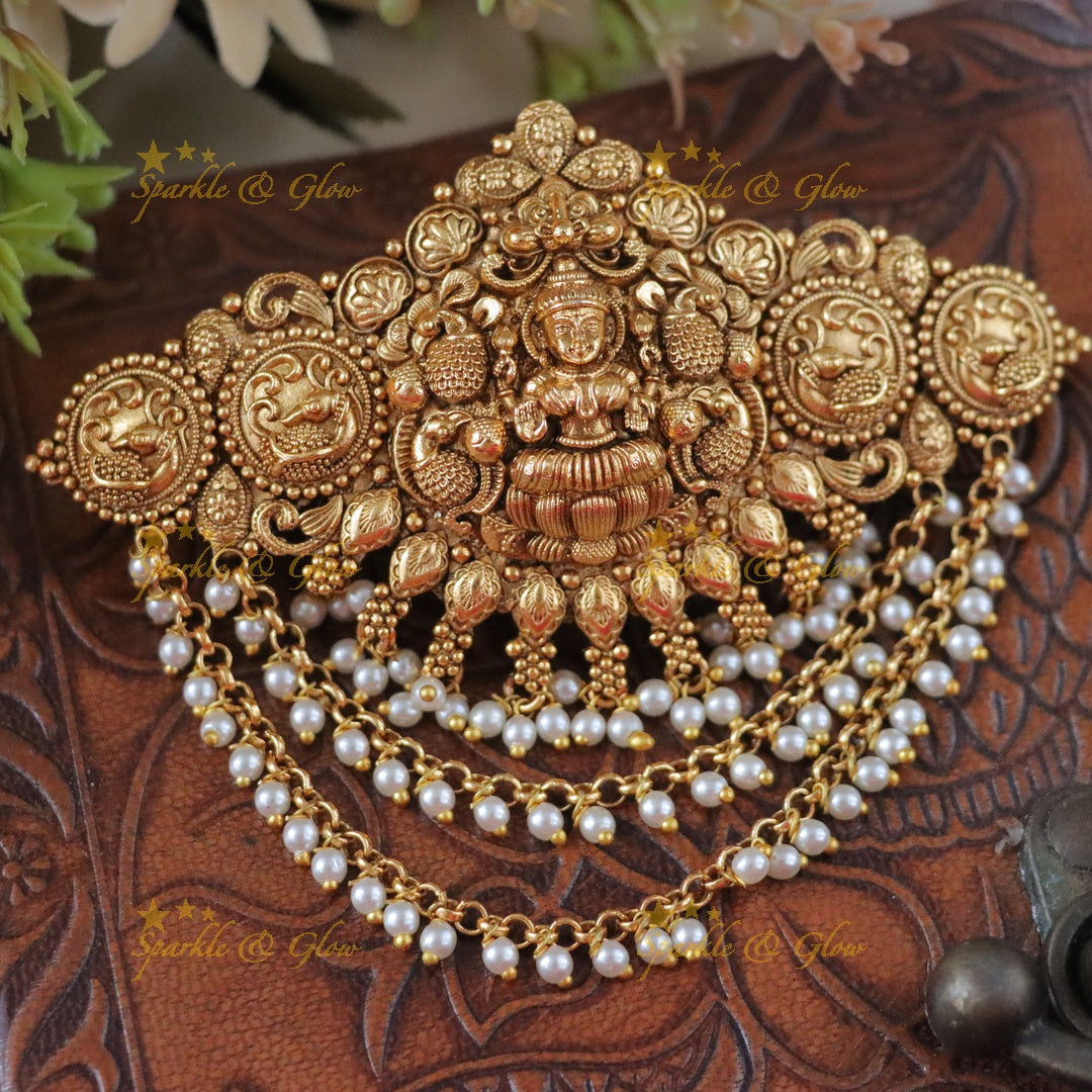 Exquisite Lakshmi Peacock Hairclip - Premium Gold Design