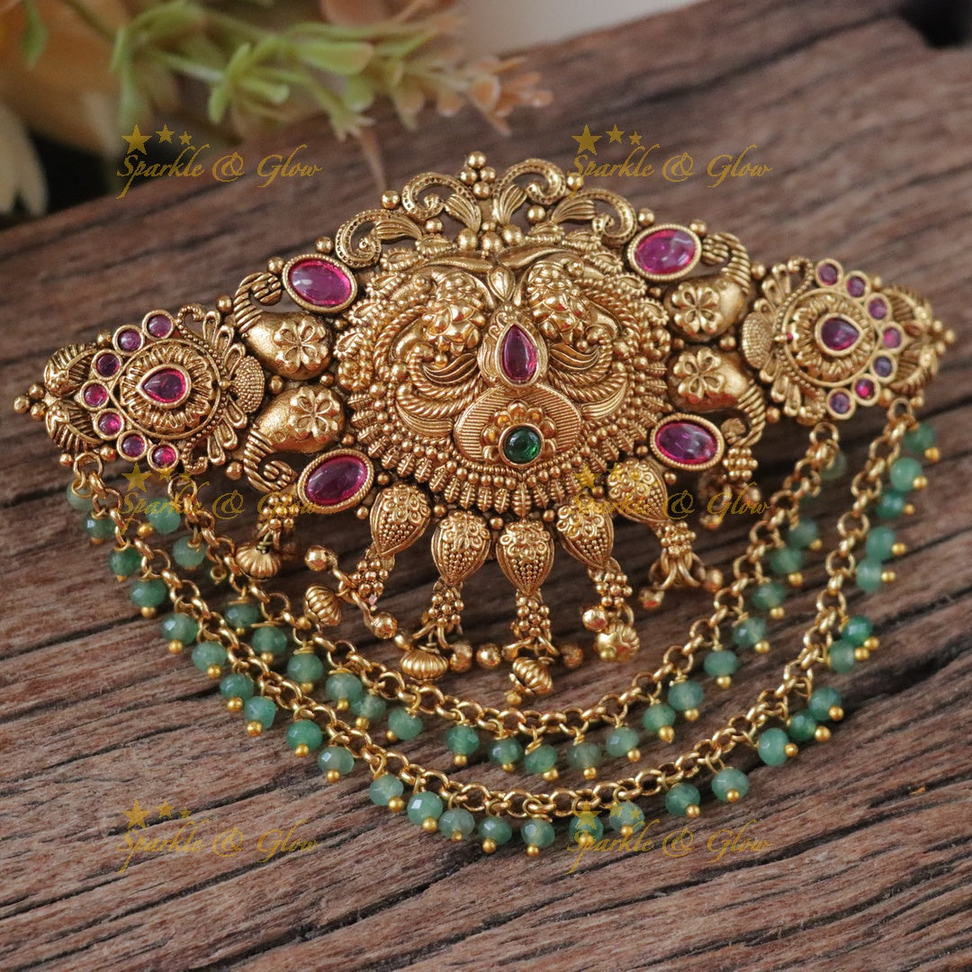 Exquisite Green Bead Festive Hairclip