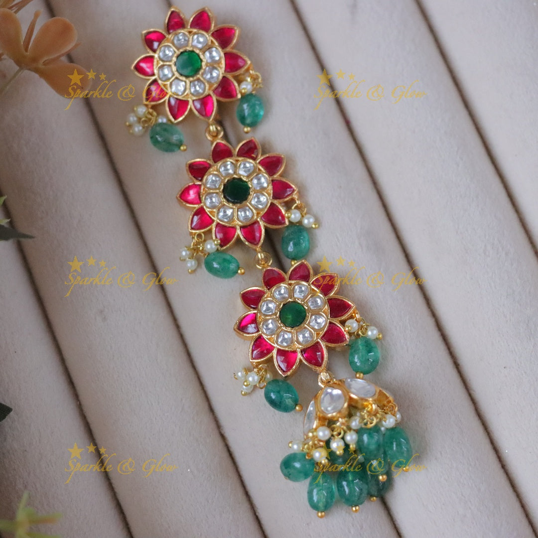 Exquisite Jadau Hair Accessory for Festive Elegance