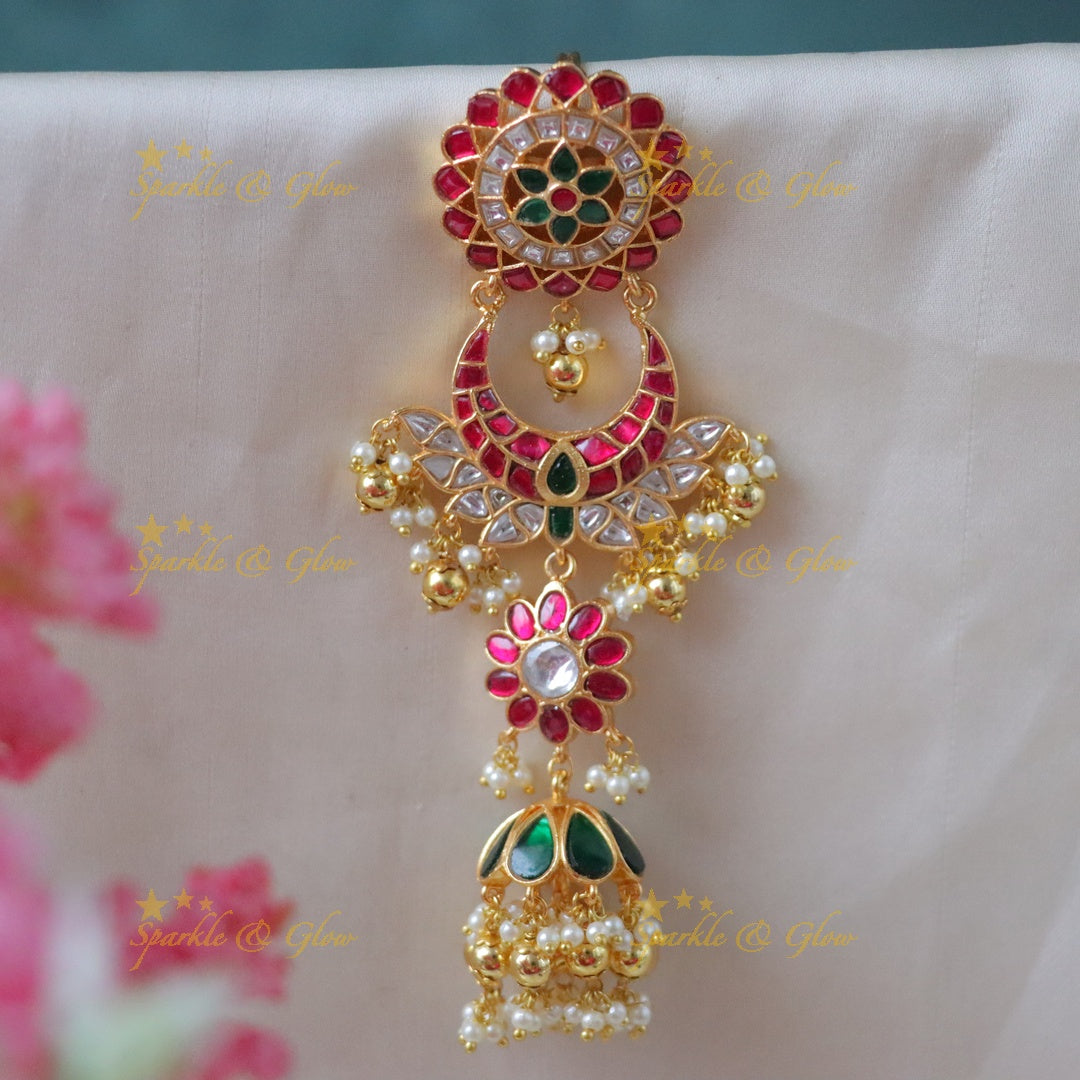 Jadau Half Moon Jadabilla - Elegance in Imitation Jewellery