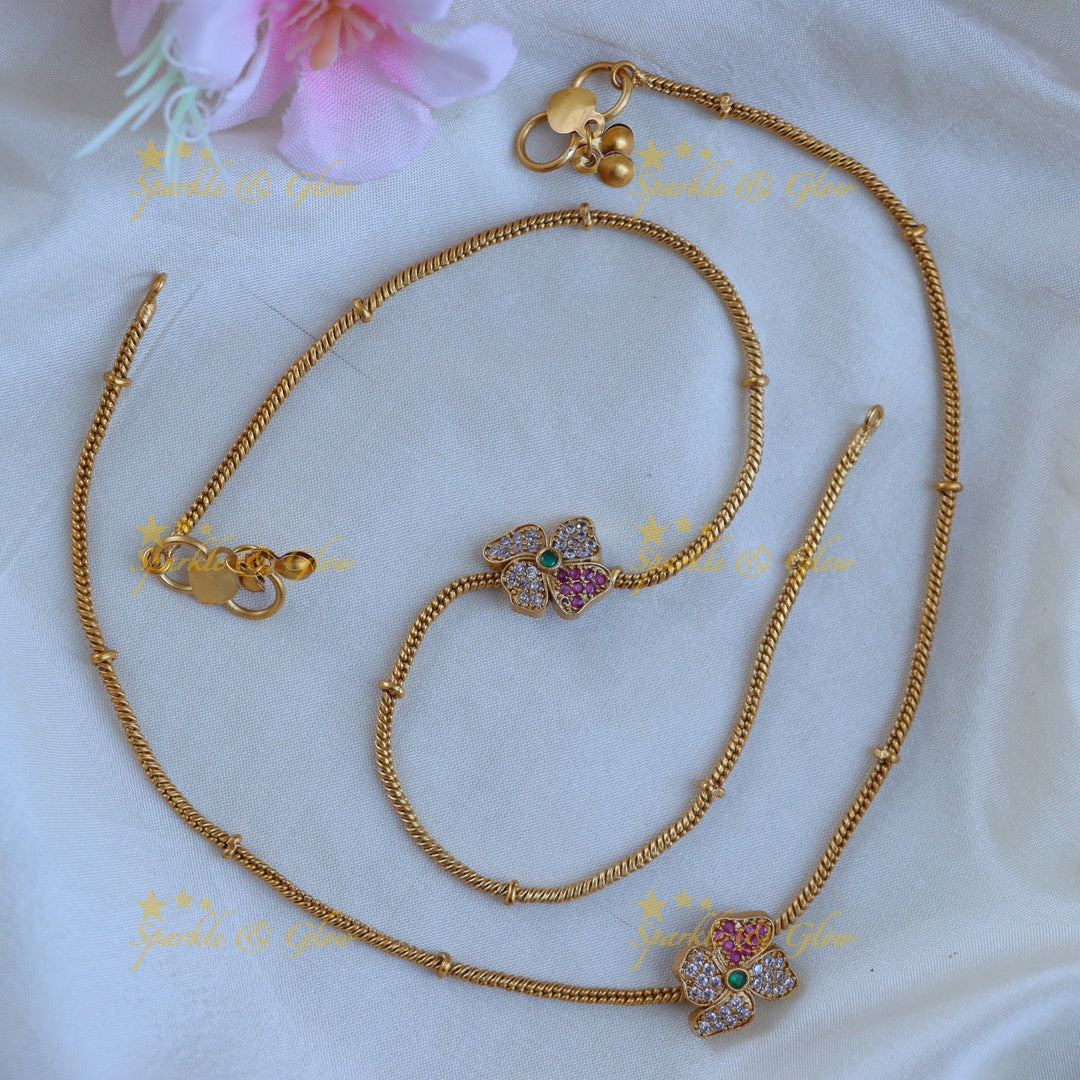 Exquisite Floral Gold Anklet - Festive Jewelry Bliss