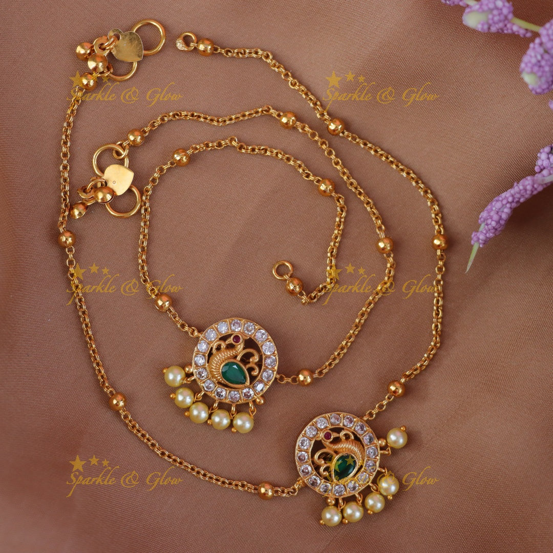 Gold Bead Peacock Anklet: Elegance for Festive Moments