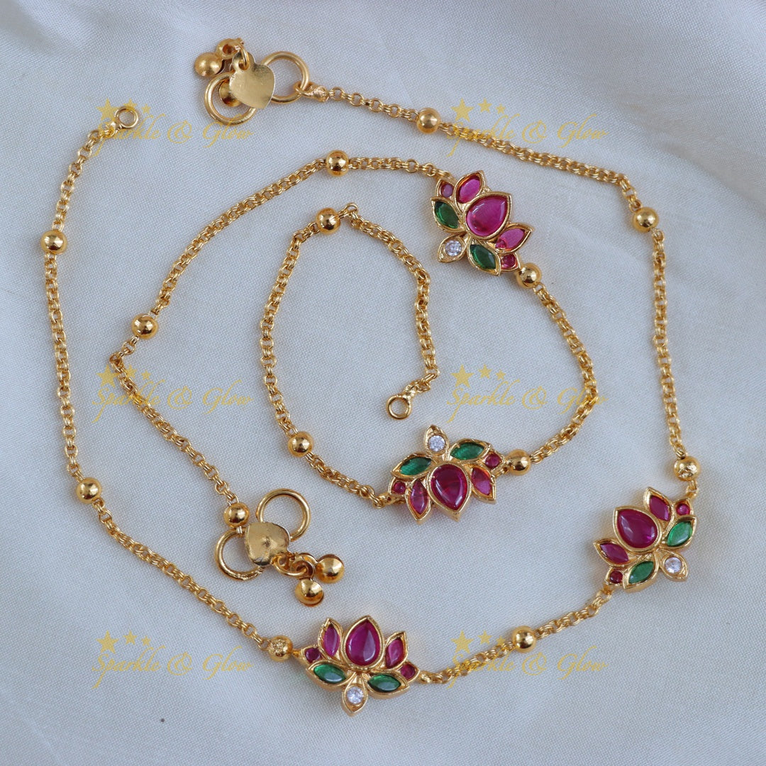 Exquisite Kemp Lotus Anklet - Perfect for Celebrations