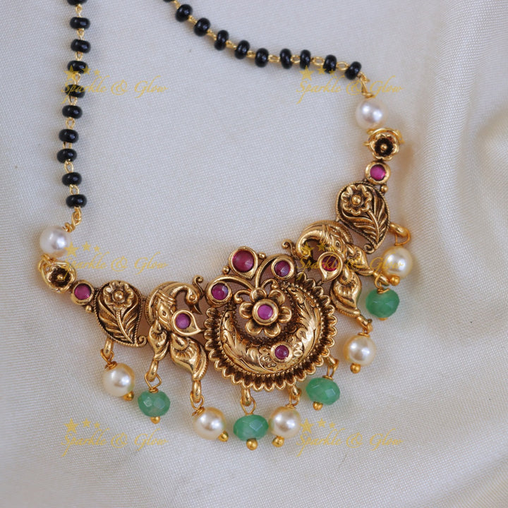 Elegant Peacock Mangalsutra Necklace for Weddings