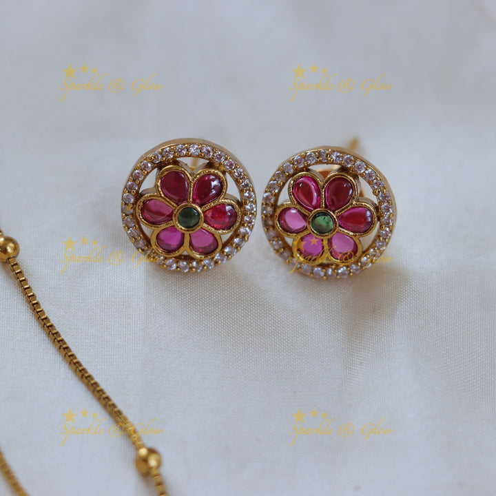Exquisite Gold Floral Wedding Necklace Set with Earrings