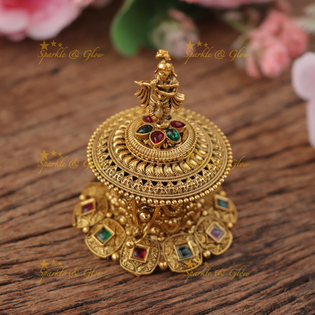 Exquisite Idol Krishna Kumkum Box - Perfect for Festive Occasions