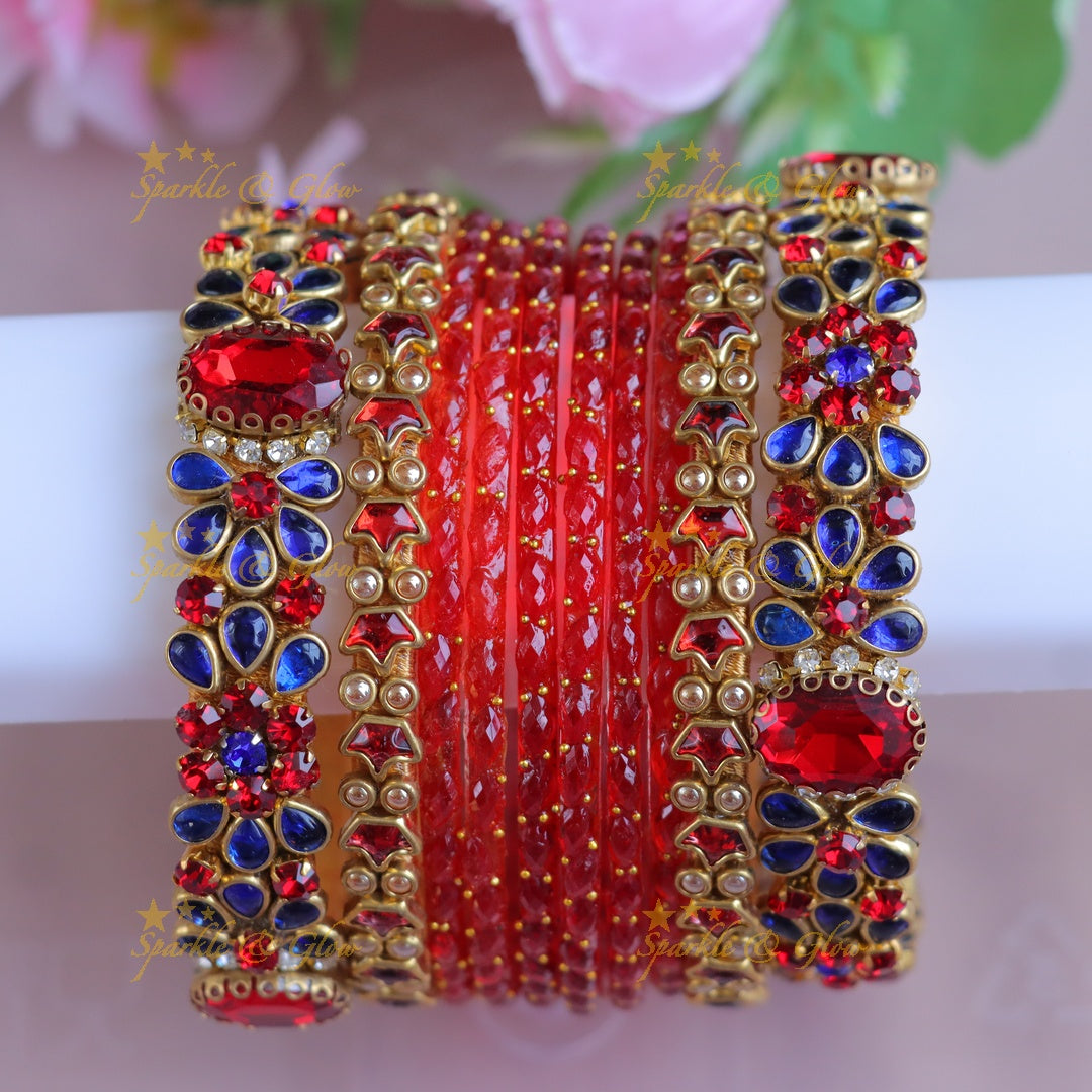 Exquisite Silk Thread Kundan Bridal Bangles - One Hand