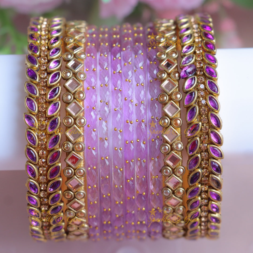 Exquisite Lavender Silk Bangles for Every Occasion - One Hand