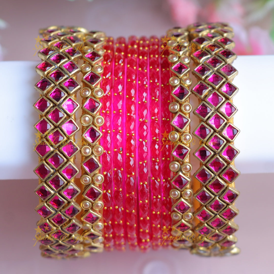 Elegant Pink Silk Thread Bangles for Weddings - One Hand