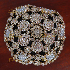 Exquisite Pearl & Stone Hair Bun Jewelry for Festive Glory