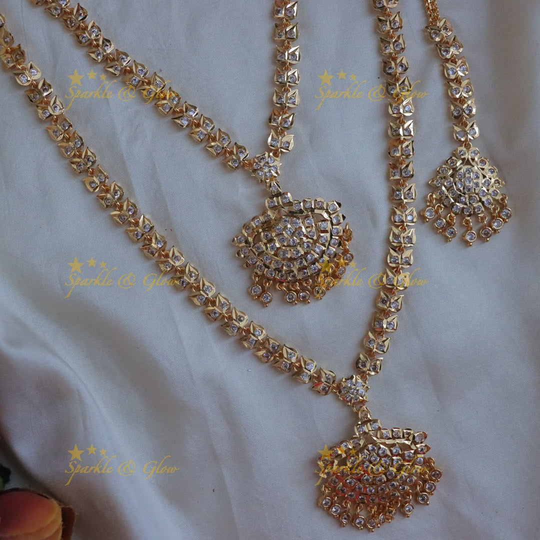Exquisite Gold Bridal Necklace Set - Sparkle on Your Day