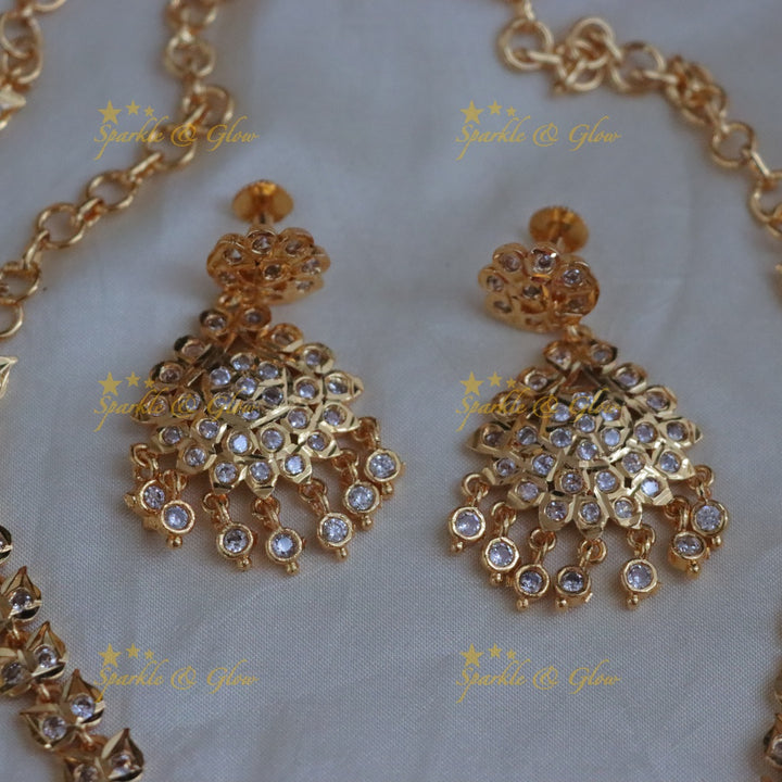 Exquisite Gold Bridal Necklace Set - Sparkle on Your Day