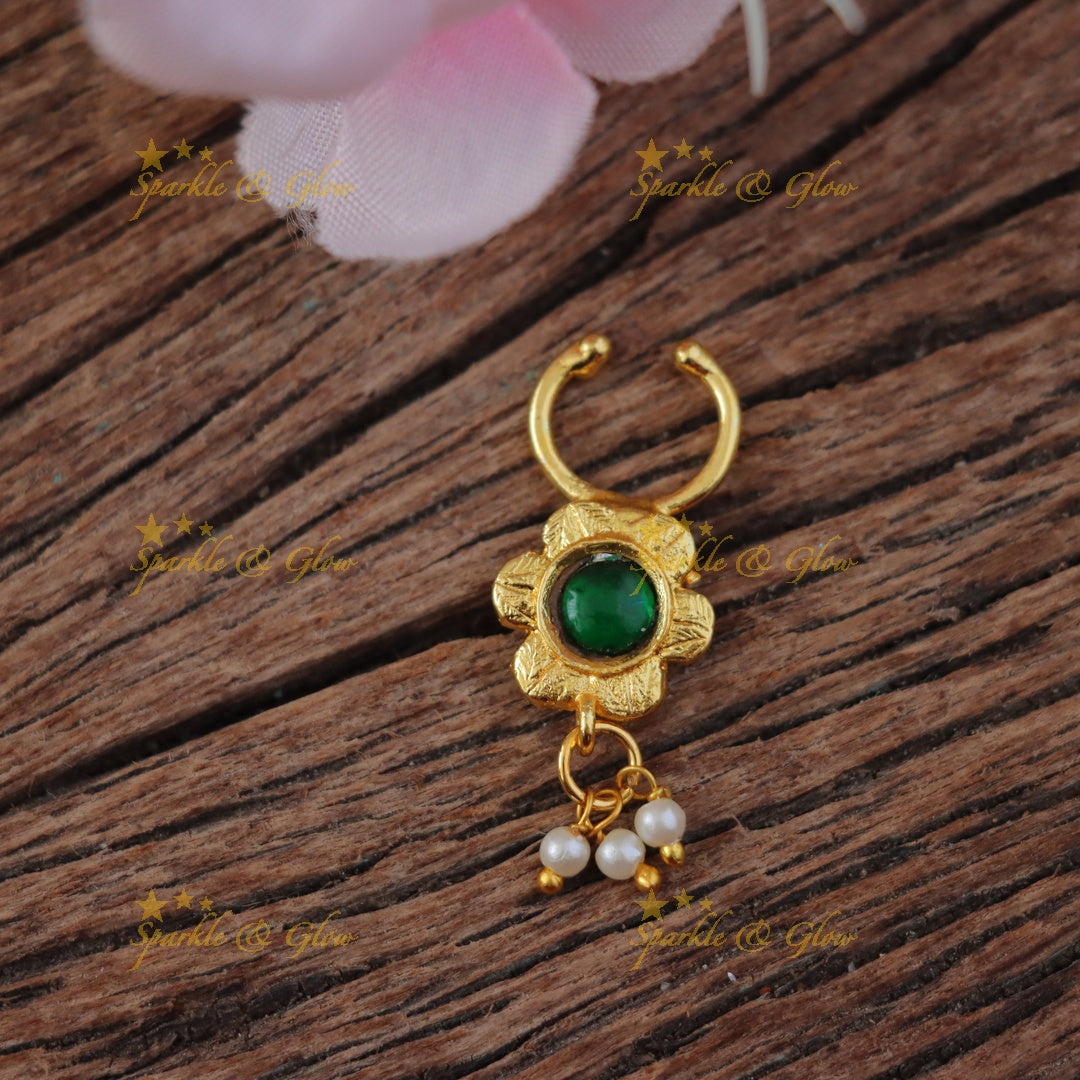 Bridal Jadau Kundan Nosepin for Exquisite Elegance