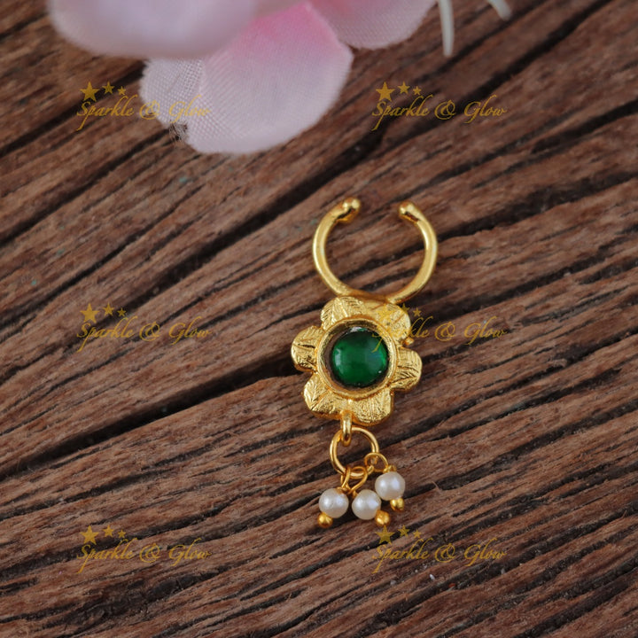 Bridal Jadau Kundan Nosepin for Exquisite Elegance