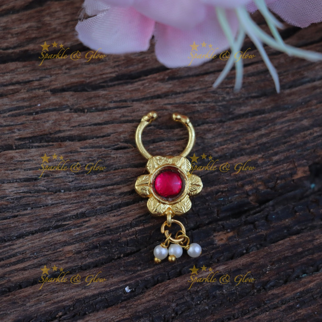 Bridal Jadau Kundan Nosepin for Exquisite Elegance