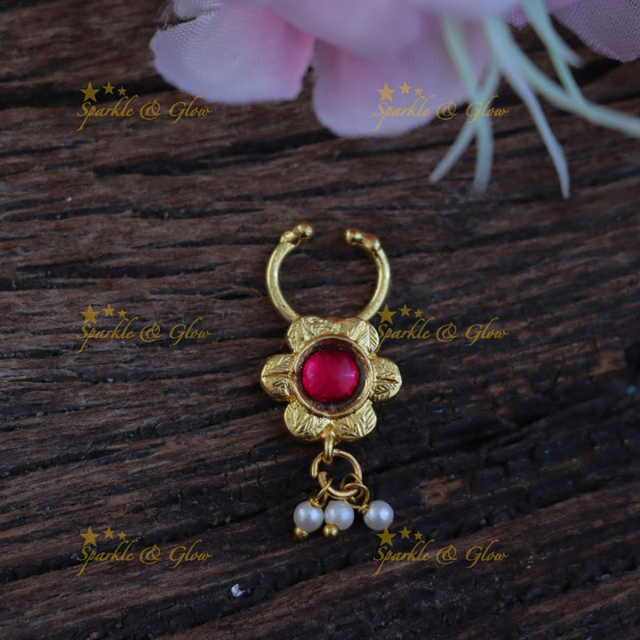 Bridal Jadau Kundan Nosepin for Exquisite Elegance