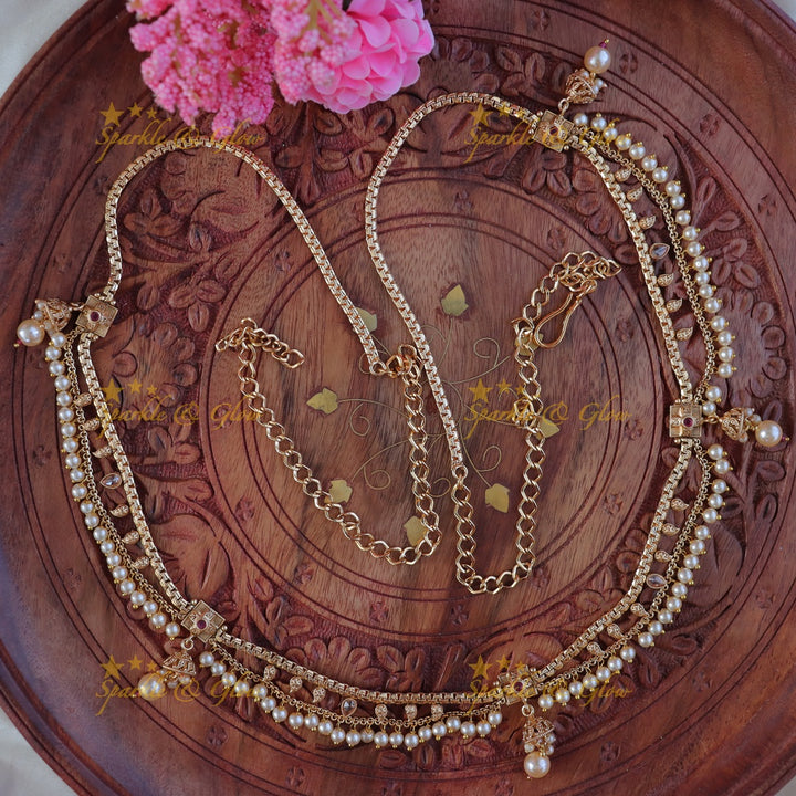 Exquisite Gold Hip Chain Jhumka for Festive Celebrations