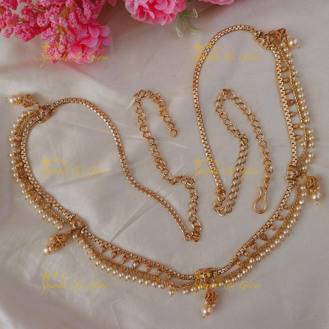 Exquisite Gold Hip Chain Jhumka for Festive Celebrations