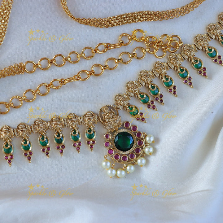 Exquisite Ganesh Pearl Hip Chain - Elegant Accessory