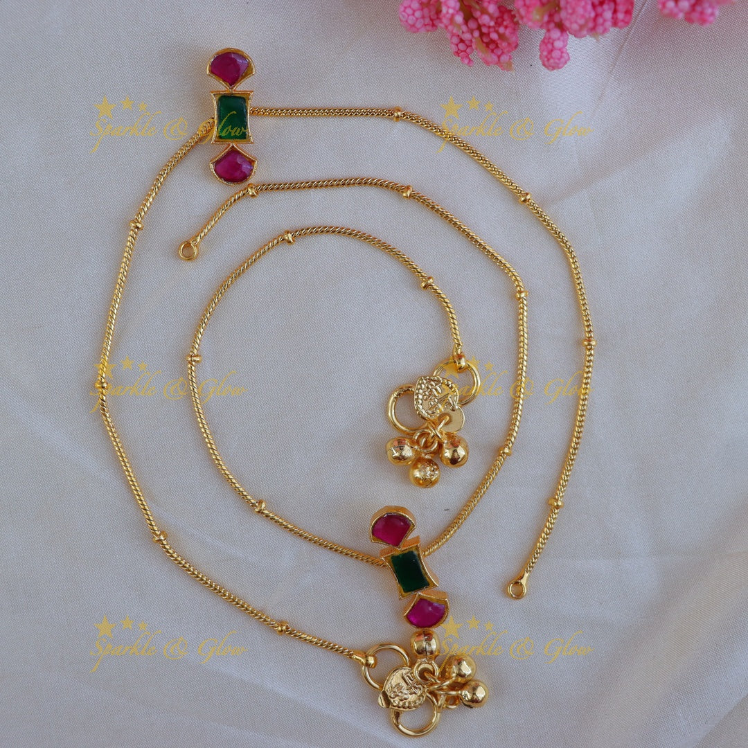 Exquisite Gold Bead Design Anklet for Festive Occasions