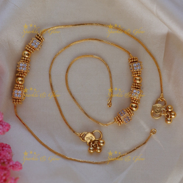 Exquisite Beaded Stone Anklet for Festive Celebrations