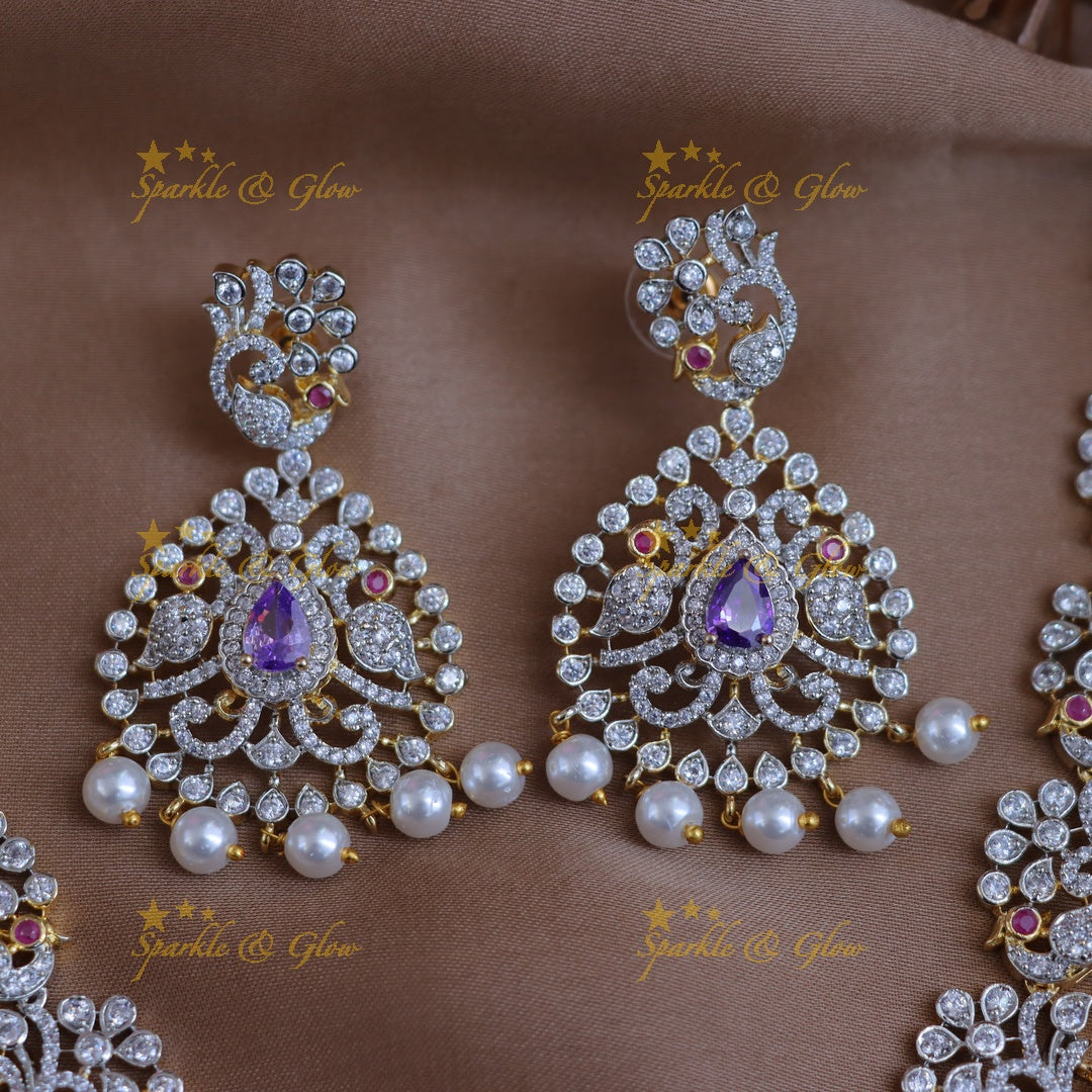 Radiant Bridal Peacock Necklace Set for Weddings