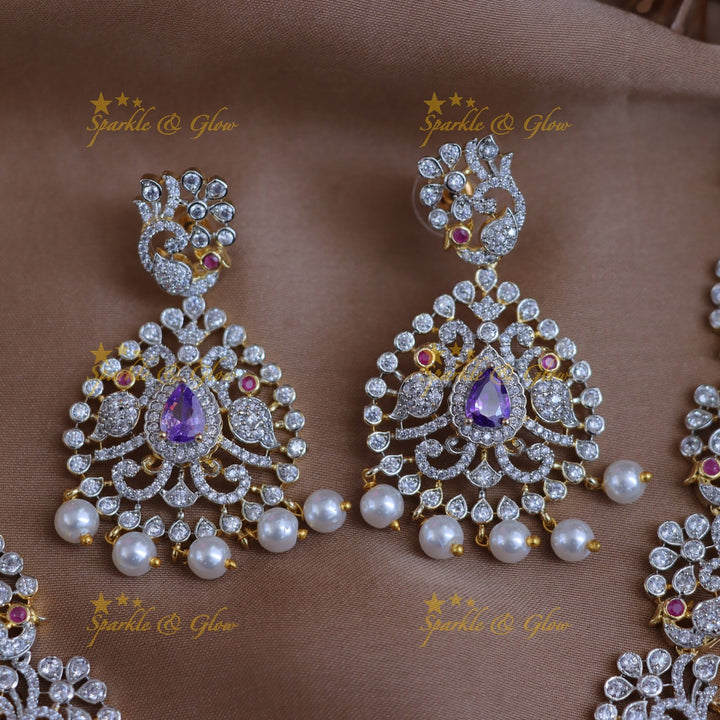Radiant Bridal Peacock Necklace Set for Weddings